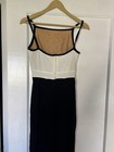 Women s Black   White Colorblock Sleeveless One-piece Dresd  Embroidery Tabash