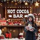 7x5ft Christmas Hot Cocoa Backdrop Candy Shop Snowman Photography Background Win