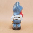 Vintage Hand Painted Ceramic Gnome Figurine 5  Wheelbarrow Flowers Red Beard