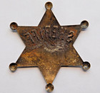Vintage Sheriff Old West Solid Brass Star Badge