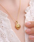 Vintage Locket Necklace Pearl Yellow Birthday Gifts For Women 