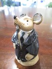 Artist Made Of Clay Hand Painted Rat Figure Mouse Figure Black Tie And Jacket