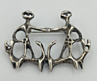 Israeli Aharon Bezalel  adam   Eve   Mid-century 925 Silver Brutalist Brooch