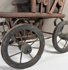Vintage Victorian Baby Doll Pram Stroller Carriage Buggy Metal Bent Wood Scroll