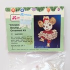 Leewards Christmas Mouse Vintage 1974 Sequin Bead Push Pin Ornament Kit Nos