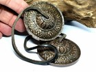 Tingsha Bells Lotus Flower Tibetan 2 6  Cymbals Buddhist Chime Leather Lace