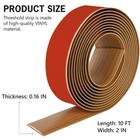 10ft Floor Transition Strip Self Adhesive Vinyl Cover 5cm  10ft  Light Brown