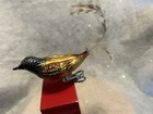  Vtg  Mercury Glass Bird Clip Ornament Feather Tail