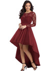 Lace Patchwork Dress Women O Neck Long Sleeve Swing Dress Ladies