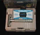 Vtg Gillette Super Speed Double Edge Safety Razor Blue Blade   Case  B2 1956
