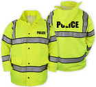 High Visibility Raincoat With Reflective Stripes  lime Green 