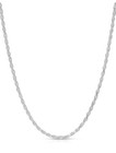 1 8 Mm Silver Rope Chain Necklace  Silver Metal Rope Chain  Lobster Clasp  