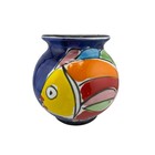 Vintage La Musa Hand Painted Fish Italian Ceramic Planter Pot  5     Free Sh