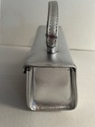 Vintage Silver Box-style Purse With Working Snap Closure And Black Cloth Lining