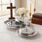Stainless Steel Communion Tray Set For Church  1 Wine Tray With Lid   1 Bread Tr