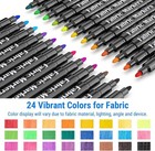 Fabric Markers Permanent For Clothes  24 Colors Fabric Paint Pens -waterproof  
