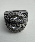 High School Class Ring Silver Tone Siladium Steel Art Carved Size 11 Champion