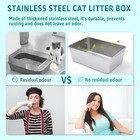 Stainless Steel Cat Litter Box  High Sided  Easy To Clean  No Smell