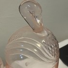 Vintage Vanity Champagne Pink  Acrylic Swans Caddy  Swabs   Cottonball Holder-