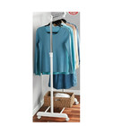 Mainstays Adjustable Rolling Garment Rack Metal Chrome  White  84-121wx44dx123 5