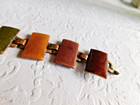 Awesome Mid Century Vintage Copper   Enamel Bracelet - 7 1 4 