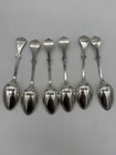Lot Of 6 Antique Reed   Barton Silver Plate Spoons  reelbarton 12  Engraved