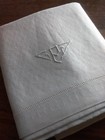 Vintage Art Deco French Monogrammed Linen Towels 1920s 1930s