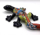 Mexican Talavera Hand Painted Colorful Gecko Lizard Folk Art