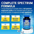 10 In 1 Magnesium Complex 420mg  120 Capsules  Chelated  Ultra Strength  Non-gmo