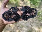 Angry Bull Car Emblem Badges Custom New Matte Black On Black