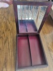 Antique Victorian Solid Wood Vanity Box   Framed La Mode Illustree Print Set