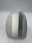 Mid-century Art Deco Modern White Teapot Donut Hole Center Made In Japan Vintage