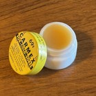 Vintage Carmex Lip Balm 69   White Opal Milk Glass Jar - Original  0 69 Metal Lid