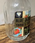 Rare Vintage Blue Diamond Tomato Catsup Paper Label Bottle - Short  fat  Version