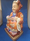 One  Large Chinese Porcelain Seated Diety Figures 20thc Female 11 25  Tall