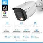 Amcrest 4k Poe Ai Ip Security Camera Video Surveillance System 8mp Bullet White