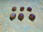 Set Vintage Czechoslovakian Stones In A Two Loop Gold Tone Setting - Purple Opal