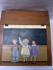 Vintage Wooden Children s School Desk Toy Box Storage Bench Nancy De La Porta   90