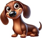 Dachshund Car Decal - Cute Dog Window Sticker - 2 Pack - Waterproof Vinyl