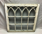 Antique Gothic Arched Glass Window Sash Shabby 34x35 Vintage Chic Old 568-23b