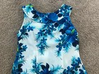 Vintage Darina 70s Full Length Hawaiian Aloha Dress Flower Print 16  Pit To Pit