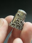 Vintage 925 Sterling Silver Taxco Mexico Thimble Decorated Floral