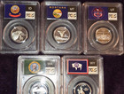 2007-s Silver State Quarters 5-coin Set Pcgs Pr69dcam State Flag Labels
