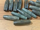 Antique Pre-columbian ancient  Mayan  Large Cylinder Tubular Stone Jade Beads