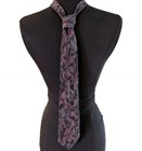 Carlo Palazzi Tie Necktie Handmade In Italy 100  Silk Gray Black Red 3 5x62