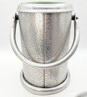 Vtg Ice Bucket Wine Cooler Art Deco Hammered Aluminum   Ceramic Insert Some Dent