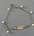 Avon Sterling Silver Bracelet Id Bunny Beads Figaro Links Childs Small 6 5  925