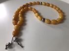 Vintage Big Butterscotch Egg Yolk Marbled Bakelite Rosary Prayer Misbaha Islamic