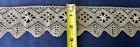 Vintage 28  Long Piece Ecru Cluny Bobbin Lace Scalloped Trim 2 6  Wide