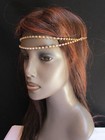 Fun Women Gold Head Metal Chain Fashion Jewelry Two Forehead Strands Haie Piece 